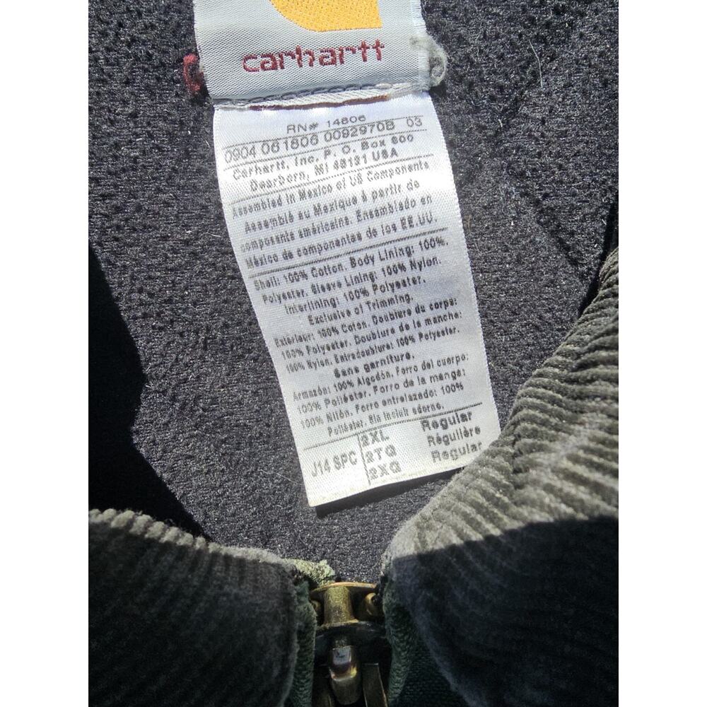 VINTAGE Carhartt Jacket Men Green Santa Fe J14 SPC Sun Faded Distressed Spruce - Picture 5 of 11